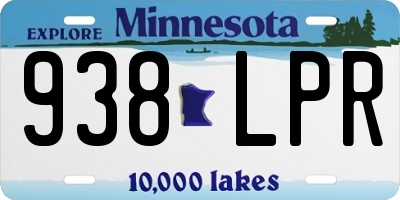 MN license plate 938LPR