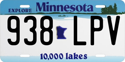 MN license plate 938LPV