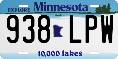 MN license plate 938LPW