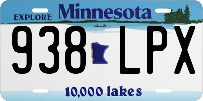 MN license plate 938LPX