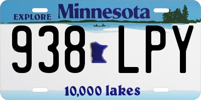 MN license plate 938LPY