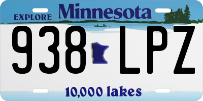 MN license plate 938LPZ