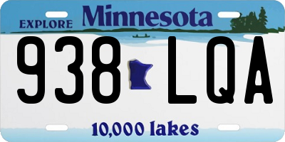 MN license plate 938LQA