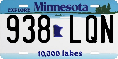 MN license plate 938LQN