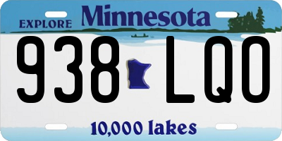 MN license plate 938LQO