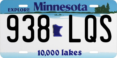MN license plate 938LQS
