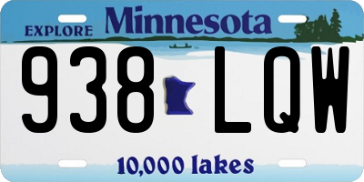MN license plate 938LQW