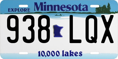 MN license plate 938LQX