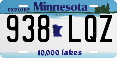 MN license plate 938LQZ
