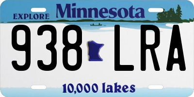 MN license plate 938LRA