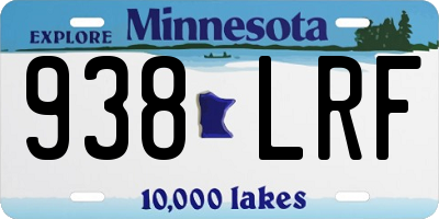 MN license plate 938LRF