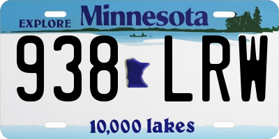 MN license plate 938LRW