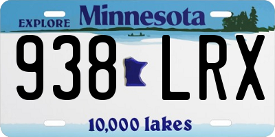 MN license plate 938LRX