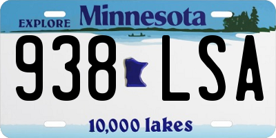 MN license plate 938LSA