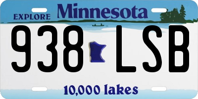 MN license plate 938LSB