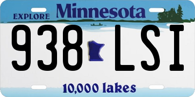MN license plate 938LSI