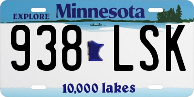 MN license plate 938LSK
