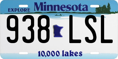 MN license plate 938LSL