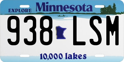 MN license plate 938LSM