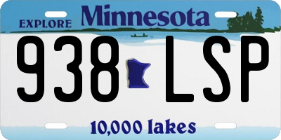 MN license plate 938LSP