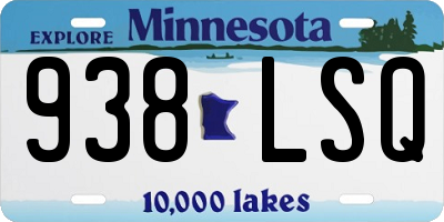 MN license plate 938LSQ