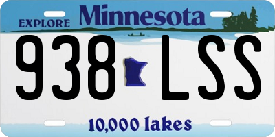 MN license plate 938LSS