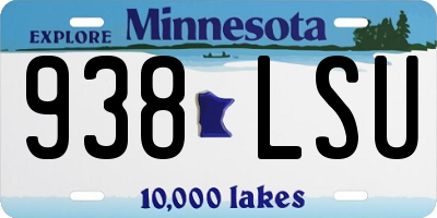 MN license plate 938LSU