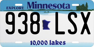 MN license plate 938LSX