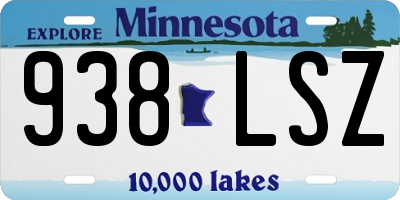 MN license plate 938LSZ