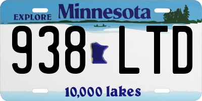 MN license plate 938LTD