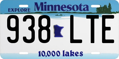 MN license plate 938LTE