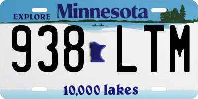 MN license plate 938LTM