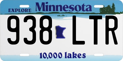 MN license plate 938LTR