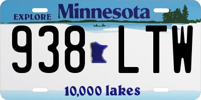 MN license plate 938LTW