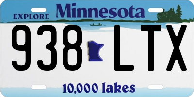 MN license plate 938LTX