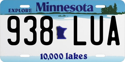 MN license plate 938LUA