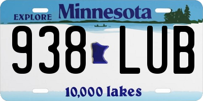 MN license plate 938LUB