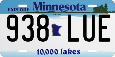 MN license plate 938LUE