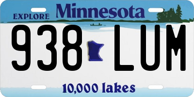 MN license plate 938LUM