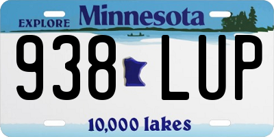 MN license plate 938LUP