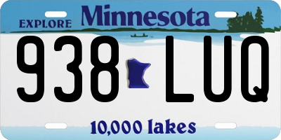 MN license plate 938LUQ