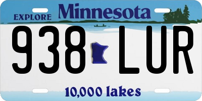 MN license plate 938LUR
