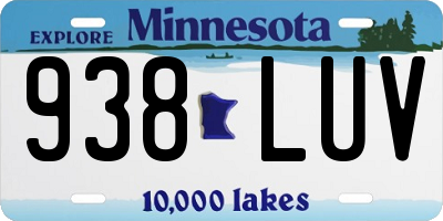MN license plate 938LUV