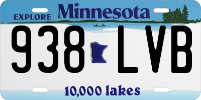 MN license plate 938LVB