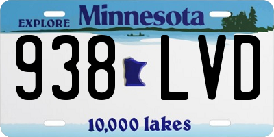 MN license plate 938LVD