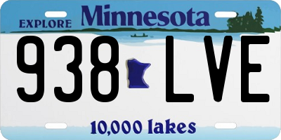 MN license plate 938LVE