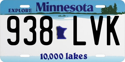 MN license plate 938LVK
