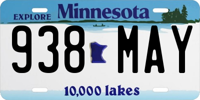MN license plate 938MAY