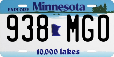 MN license plate 938MGO