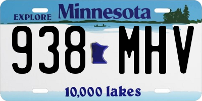 MN license plate 938MHV